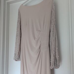 Elegant Cream Dress with Silver Accents
